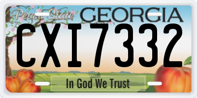 GA license plate CXI7332