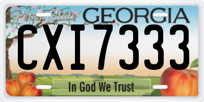 GA license plate CXI7333