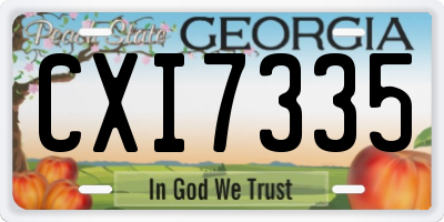 GA license plate CXI7335