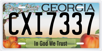 GA license plate CXI7337