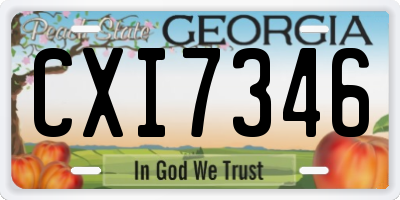 GA license plate CXI7346