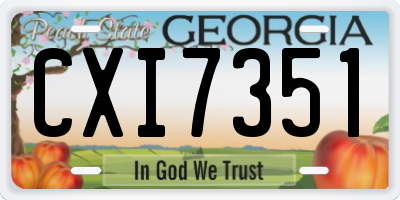 GA license plate CXI7351