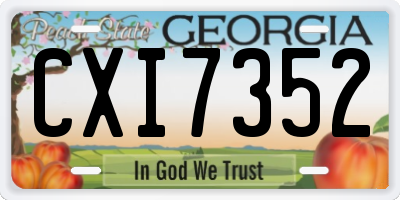 GA license plate CXI7352