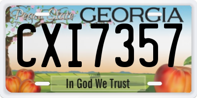 GA license plate CXI7357