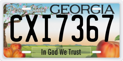 GA license plate CXI7367
