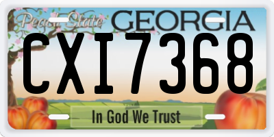 GA license plate CXI7368