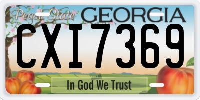 GA license plate CXI7369