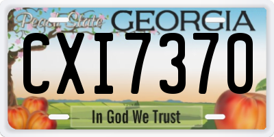 GA license plate CXI7370