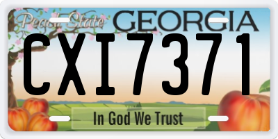 GA license plate CXI7371