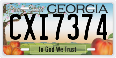 GA license plate CXI7374