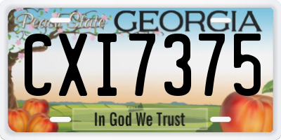 GA license plate CXI7375