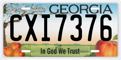 GA license plate CXI7376