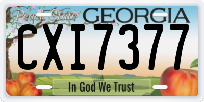 GA license plate CXI7377