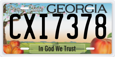 GA license plate CXI7378