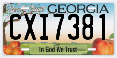 GA license plate CXI7381
