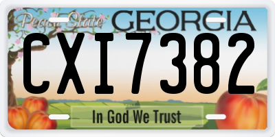 GA license plate CXI7382