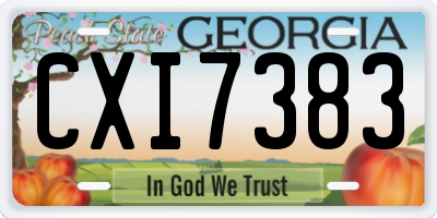 GA license plate CXI7383