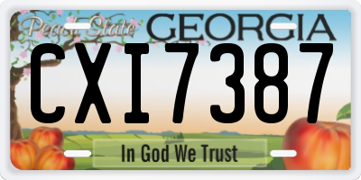 GA license plate CXI7387