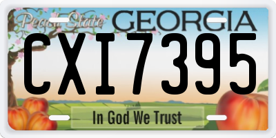 GA license plate CXI7395