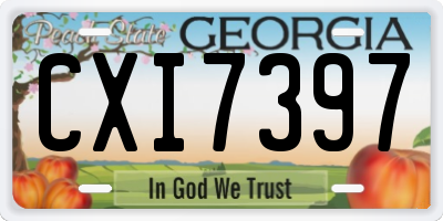 GA license plate CXI7397