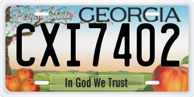 GA license plate CXI7402