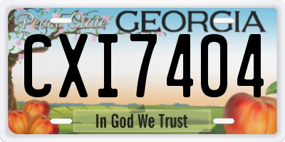 GA license plate CXI7404