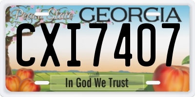 GA license plate CXI7407