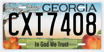 GA license plate CXI7408