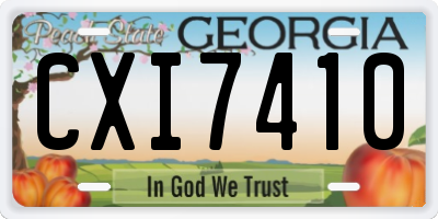 GA license plate CXI7410