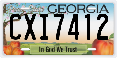 GA license plate CXI7412