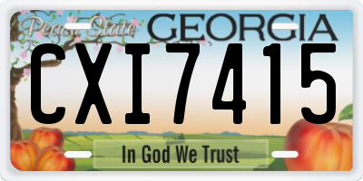 GA license plate CXI7415