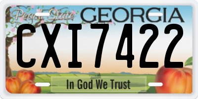 GA license plate CXI7422