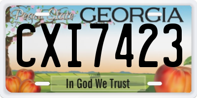 GA license plate CXI7423