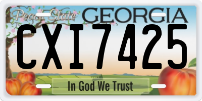 GA license plate CXI7425