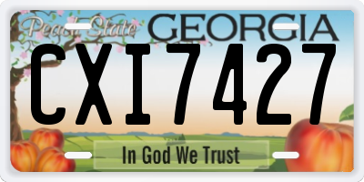 GA license plate CXI7427
