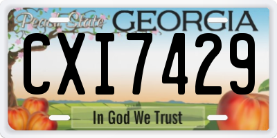 GA license plate CXI7429