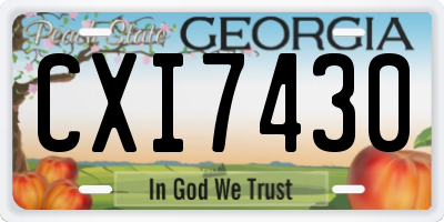 GA license plate CXI7430