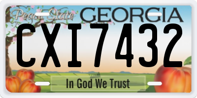 GA license plate CXI7432