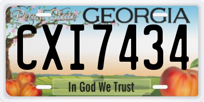 GA license plate CXI7434