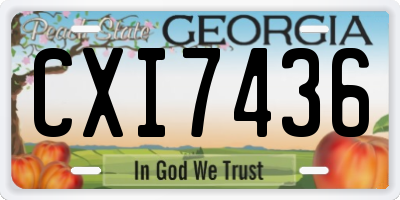 GA license plate CXI7436