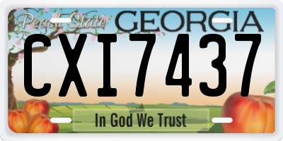 GA license plate CXI7437