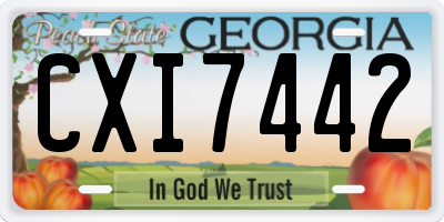 GA license plate CXI7442