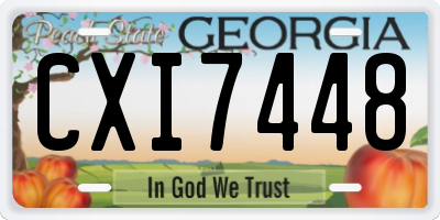 GA license plate CXI7448