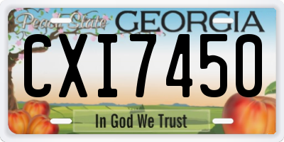 GA license plate CXI7450