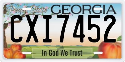 GA license plate CXI7452