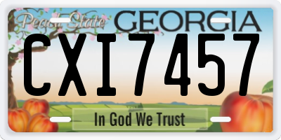 GA license plate CXI7457