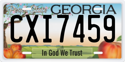 GA license plate CXI7459