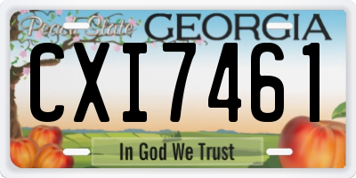 GA license plate CXI7461