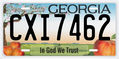 GA license plate CXI7462
