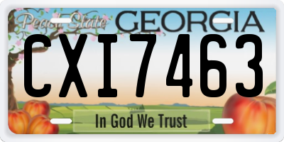 GA license plate CXI7463